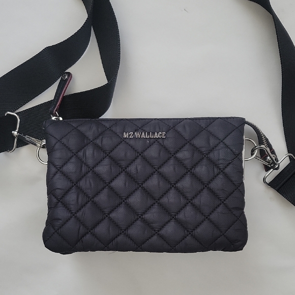 MZ Wallace Black Quilted Multi Compartment Crossbody Bag - Picture 2 of 7